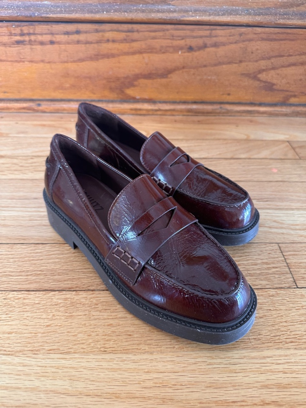 SCHUTZ Burgundy Penny Loafers